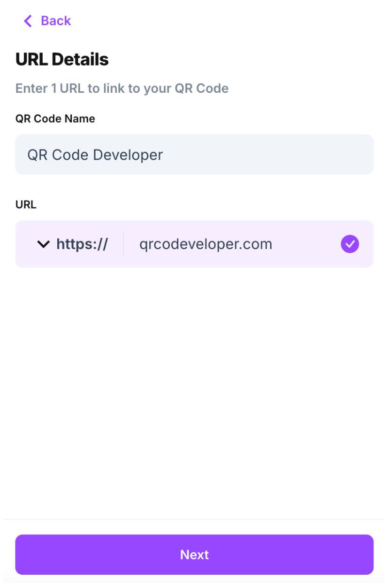 Paste URL on QR Code Developer