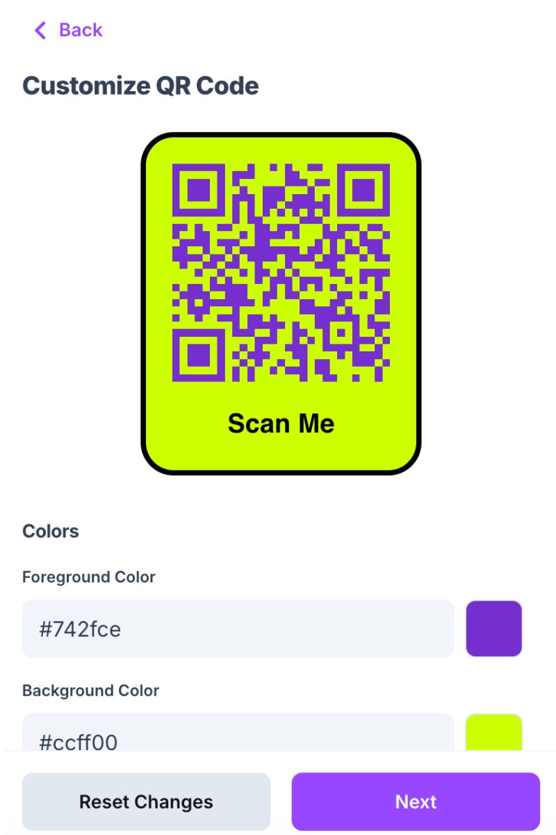 Customize your new QR Code